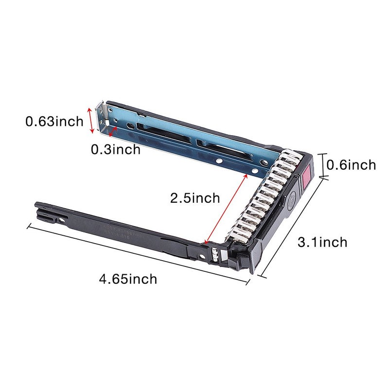 QUEENTI 2.5" SFF SAS SATA SSD Hard Drive Carrier Tray Caddy 651687-001 651699-001 for HP Proliant ML350 DL360p DL380P DL160 Gen8 G8 Gen9 G9 with 4 Mounting Screws and Screw Driver by Queenti - Image 2